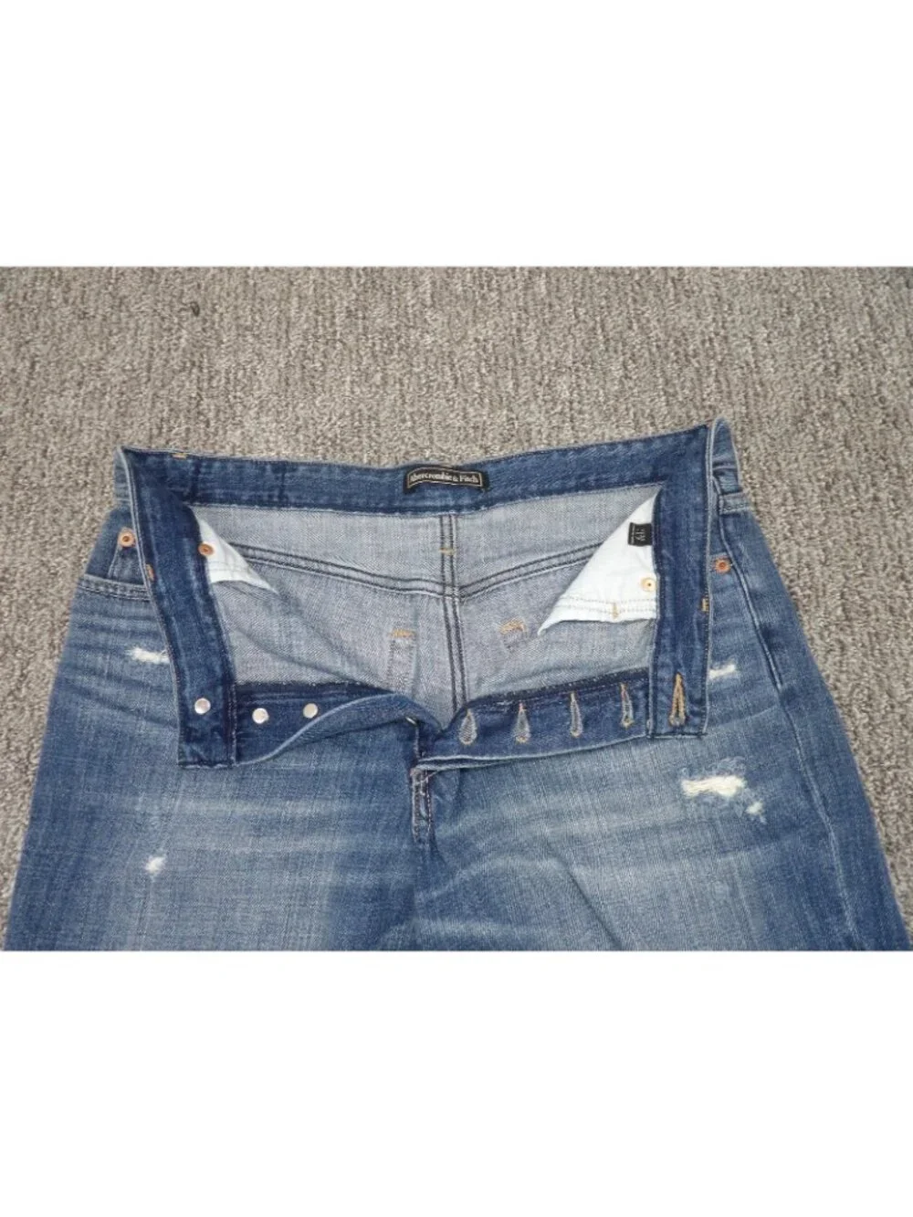 Classic Distressed Blue Denim Jean Shorts